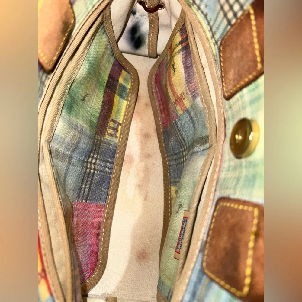 Dooney and Burke Madras Plaid Picnic Ant Print Purse